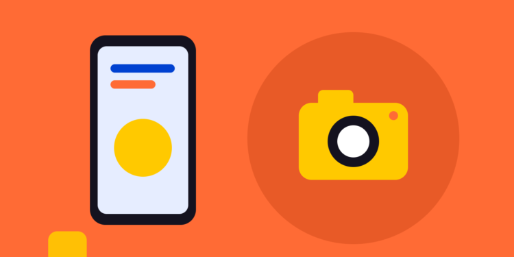 Illustratie van een camera-icoon met een schild, als symbool voor ouderlijk toezicht op Instagram