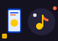 Illustratie van een muzieknoot-icoon met een schild, als symbool voor ouderlijk toezicht op TikTok