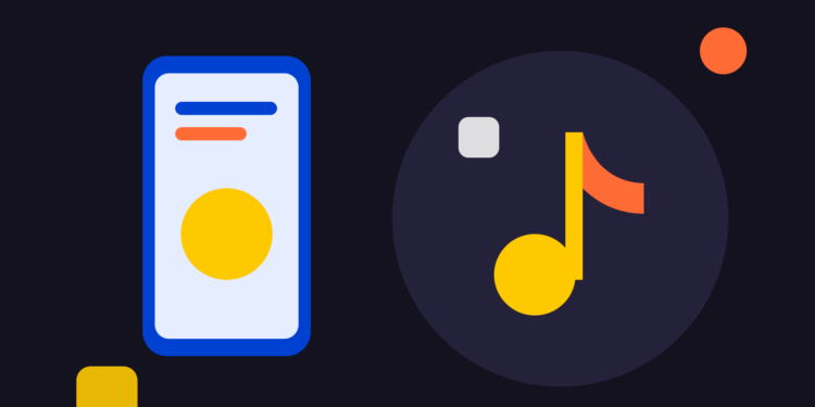 Illustratie van een muzieknoot-icoon met een schild, als symbool voor ouderlijk toezicht op TikTok