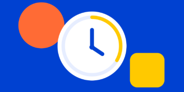 Illustratie: klok met timer, symbool voor schermtijd beperken